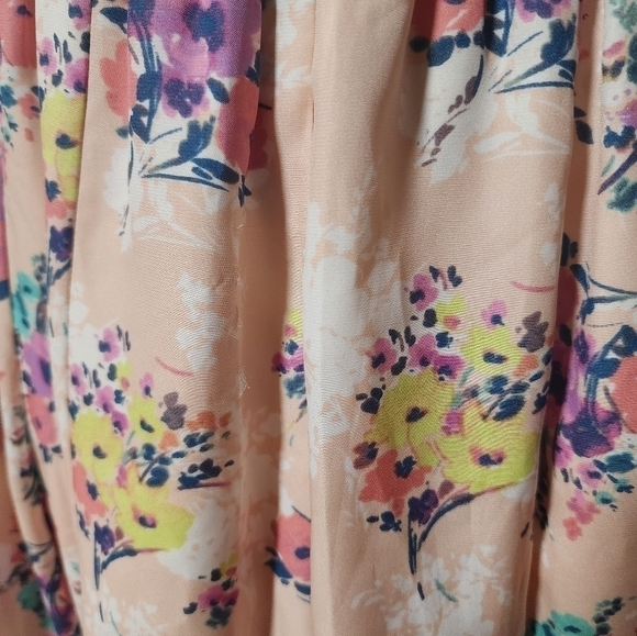 𝅺LC Lauren Conrad Women's Fit & Flare Sweetheart Floral Pink Dress - Picture 5 of 13